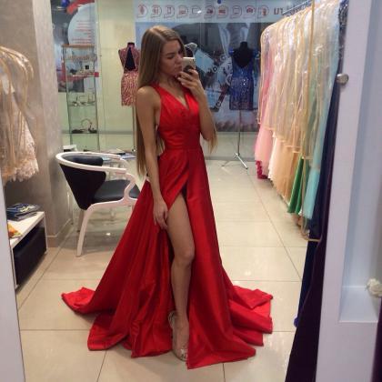 Red Prom Dresses,evening Dress,prom Dress,backless..