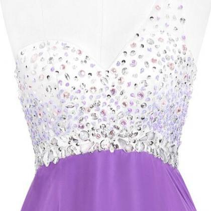 Prom Gown,lilac Prom Dresses,one Shoulder Evening..