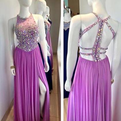 Charming Prom Dress,halter Prom Dress,beading Prom..