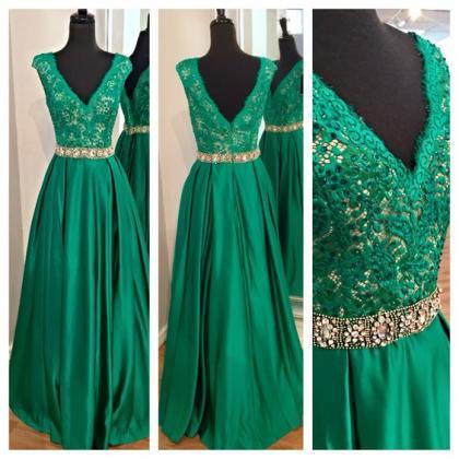 Elegant Formal Dress Green, Sexy Prom Dresses..