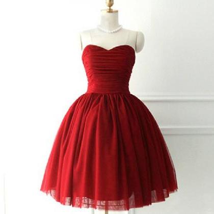 Burgundy Red Homecoming Dress,short Prom..