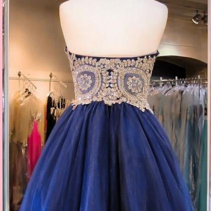 Cute Blue Homecoming Dresses, Short Prom Dresses,..