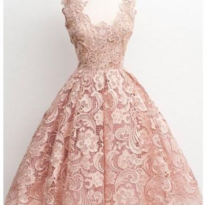 Short Prom Dress, Lace Prom Dresses, 1950s Vintage..