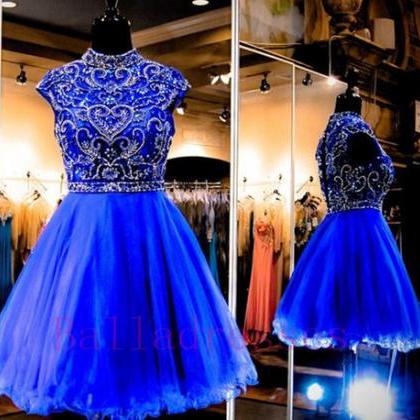 Royal Blue Homecoming Dress,short Prom..