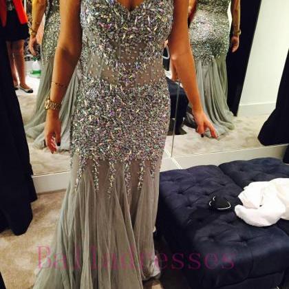 Prom Dresses,gray Prom Dress,formal Gown,prom..
