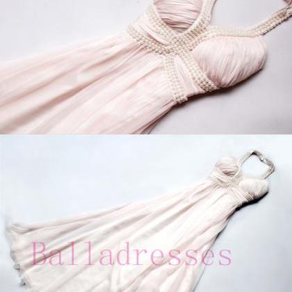 Chiffon Prom Dresses,pearl Pink Evening Dress,prom..