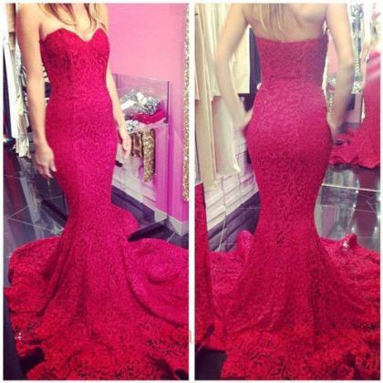 Fuchsia Prom Dresses,mermaid Prom Dress,red Prom..