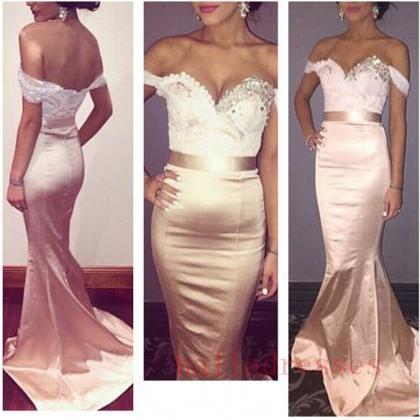 Prom Gown,pink Prom Dresses With Lace,off The..