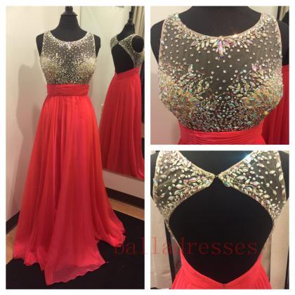 Red Prom Dresses,open Back Prom Gowns,backless..