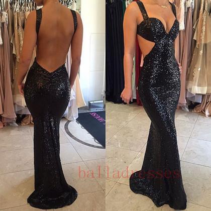 Black Prom Dresses,mermaid Prom Dress,sequined..