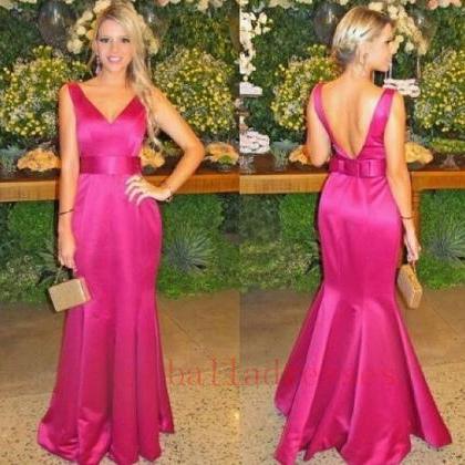 Prom Gown,pink Prom Dresses,simple Evening..