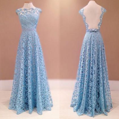 Prom Dresses Real Image, Blue Lace ..