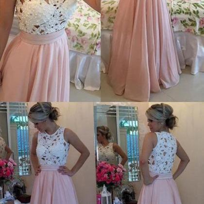 Pink Backless Prom Dresses, Open Back Prom..