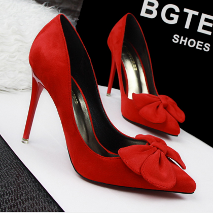 Pointed Toe High Heel Pumps with Ri..
