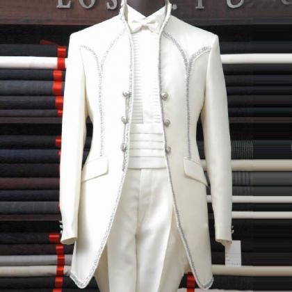 High Classy Elegant Palace White Mens Suits..