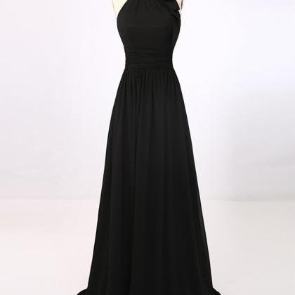 Modest Prom Dresses,sexy Prom Dress, A-line Black..