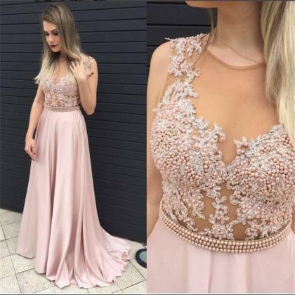 Modest Prom Dresses,sexy Prom Dress,blushing Pink..