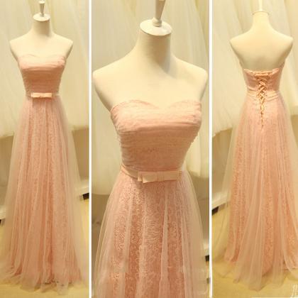 Pink Prom Dresses,blush Pink Lace Prom Dress,prom..