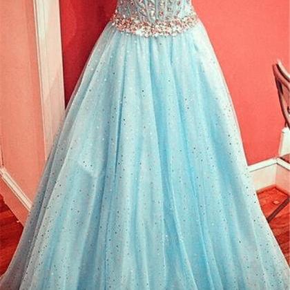 Prom Dresses,prom Dress,gorgeous Sparkly Baby Blue..