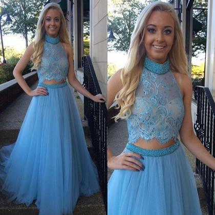 Prom Dresses,prom Dress,gorgeous High Collar Two..