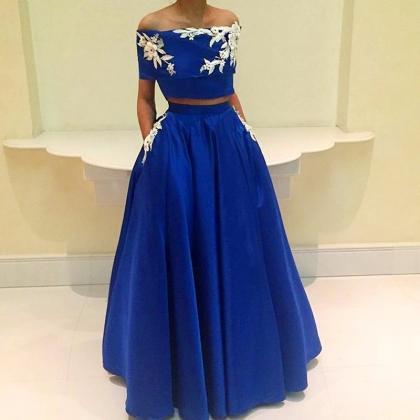 Sexy Prom Dresses,royal-blue A-line Two-pieces..