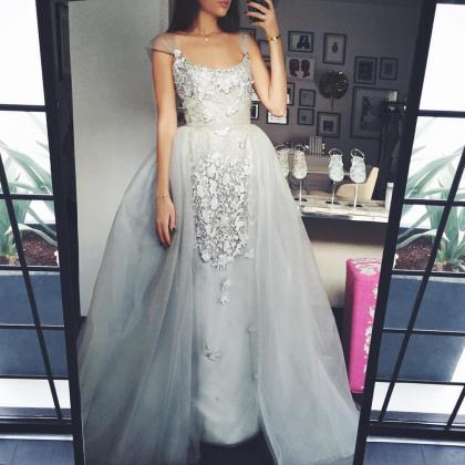 Sexy Prom Dresses,elegant A-line Scoop Tulle..