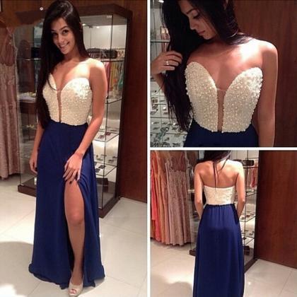 Prom Gown,royal Blue Evening Gowns,party..
