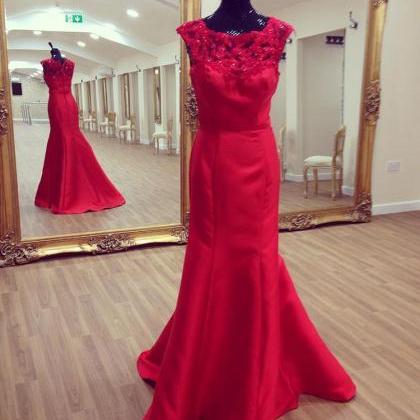 Red Prom Dress,lace Prom Gown,lace Prom..