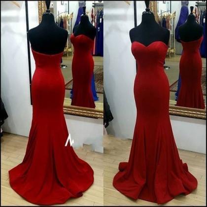 Red Prom Dress,charming Prom Dress,satin Prom..