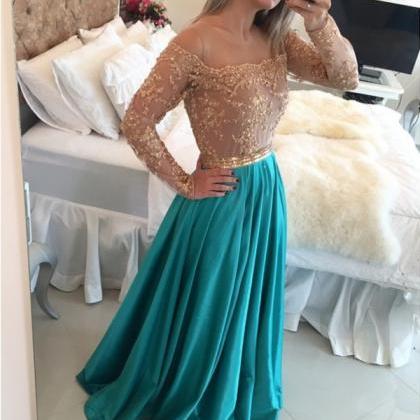 Prom Dress,off The Shoulder Prom Dress,lace Long..