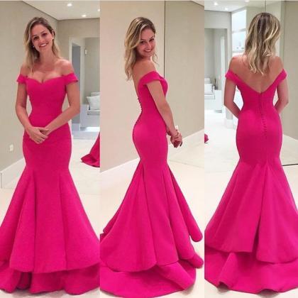 Pink Prom Dresses,mermaid Prom Dress,satin Prom..
