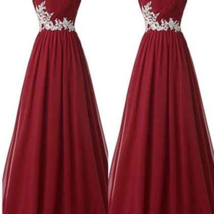 Burgundy Prom Dresses,lace Prom Gown,prom..