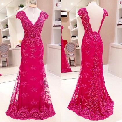 Red Prom Dresses,prom Dress,red Prom Gown,lace..