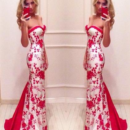 Prom Dress,stylish Red Prom Dress,mermaid Long..