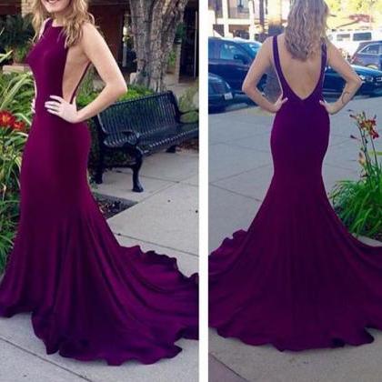 Prom Dress,purple Long Prom Dress,sexy Mermaid..