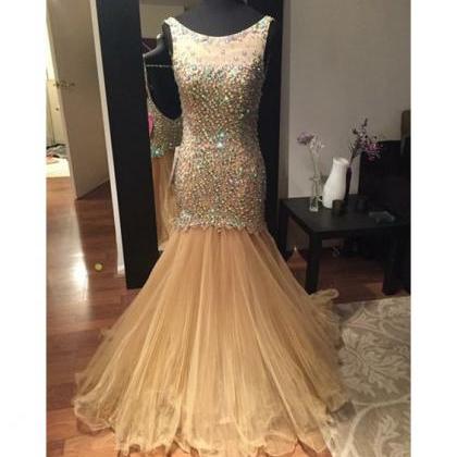 Prom Dress,golden Slim Long Prom Dress,sexy..