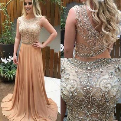 Champagne Prom Dresses,charming Evening..