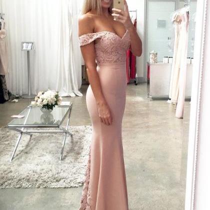 Pink Prom Dress,lace Prom Dress,mermaid Prom..