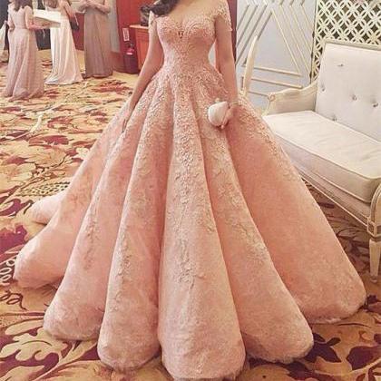 Modest Quinceanera Dress,pink Ball Gown,applique..