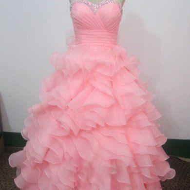Sweetheart Prom Dress,beaded Prom Dress,pink Prom..