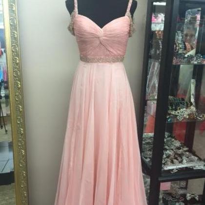 Modest Prom Dress,pink Prom Dress,beaded Prom..