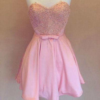 Sweetheart Prom Dress,beaded Prom Dress,pink Prom..