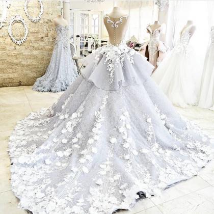 Gorgeous wedding Dress,Floral brida..