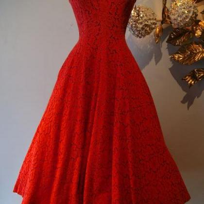 Red Prom Dress,lace Prom Dress,a Line Prom..