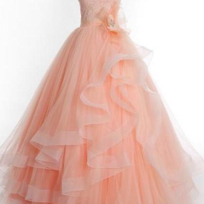 Lace Prom Dress,layerde Tulle Prom Dress,a Line..