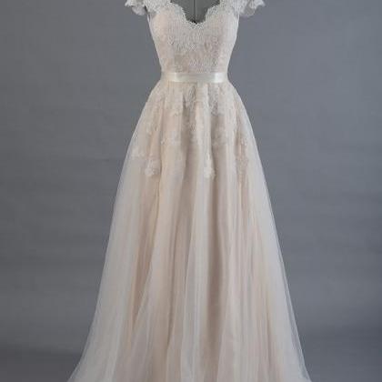 Wedding Dresses,lace Prom Dress,illusion Prom..