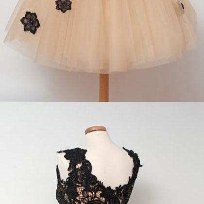 Applique Prom Dress,illusion Prom Dress,a Line..