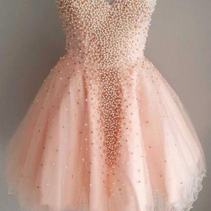 Sweetheart Homecoming Dress,beaded Prom Dress,mini..