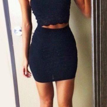 Halter Homecoming Dress,two Pieces Prom..