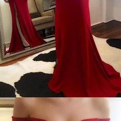 Off The Shoulder Prom Dress,mermaid Prom Dress,red..